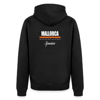 Majorca - Unisex Premium Organic Zip Hoodie - black - Back - Nico (187cm)