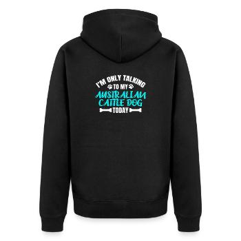 Australian Cattle Dog Owner Owner - Unisex Premium Organic Zip Hoodie - black - Back - Nico (187cm)