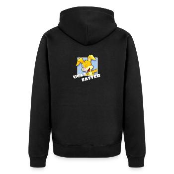 UGLY EASTER - Unisex Premium Bio Zip Hoodie - Schwarz - Hinten - Nico (187cm)