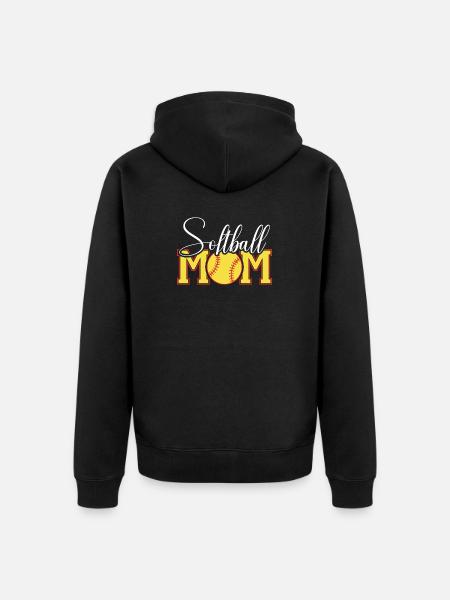 Softball Mom Emblem - Unisex Premium Organic Zip Hoodie - black