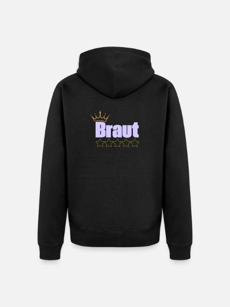 Braut - Unisex Premium Bio Zip Hoodie - Schwarz
