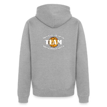 soccer team - Unisex Premium Organic Zip Hoodie - heather grey - Back - Nico (187cm)