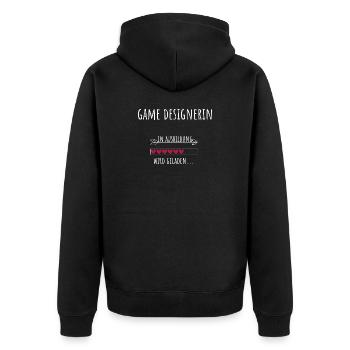 Game Design Studies Occupation Game Designer - Unisex Premium Organic Zip Hoodie - black - Back - Nico (187cm)