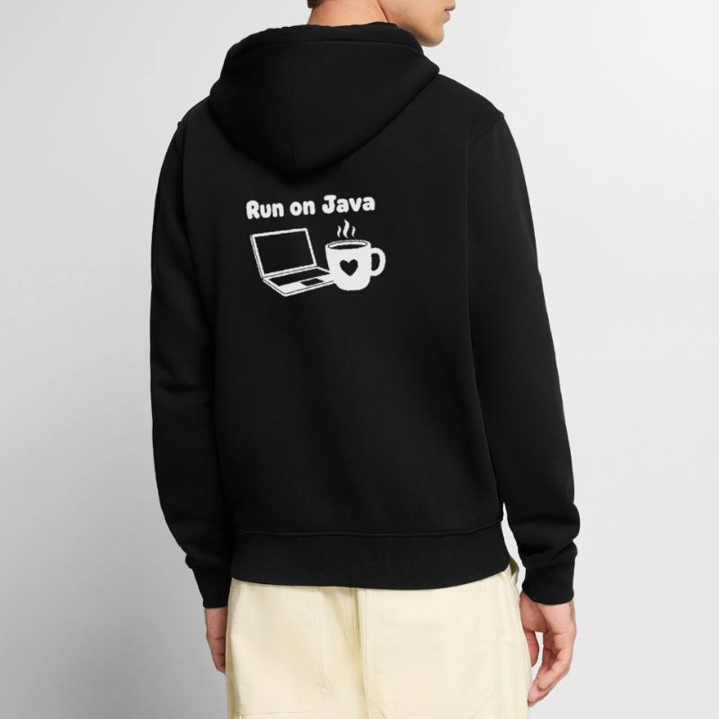 Java Run Cafe Ordinateur portable Coeur Veste à capuche bio Premium Unisexe