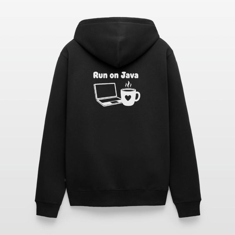Java Run Cafe Ordinateur portable Coeur Veste à capuche bio Premium Unisexe