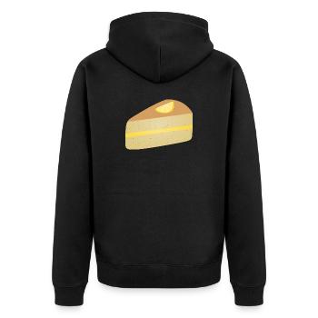 Lemon Slice Poppyseed Cake Dessert Citrus - Unisex Premium Organic Zip Hoodie - black - Back - Nico (187cm)