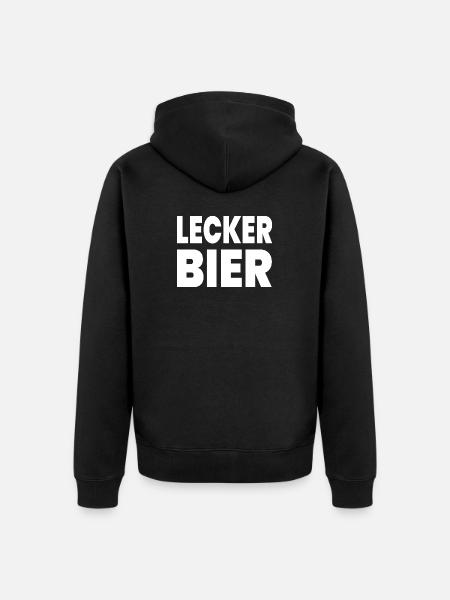 Bier - Unisex Premium Bio Zip Hoodie - Schwarz