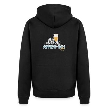Après Ski Party – Cheers to the slopes! - Unisex Premium Organic Zip Hoodie - black - Back - Nico (187cm)