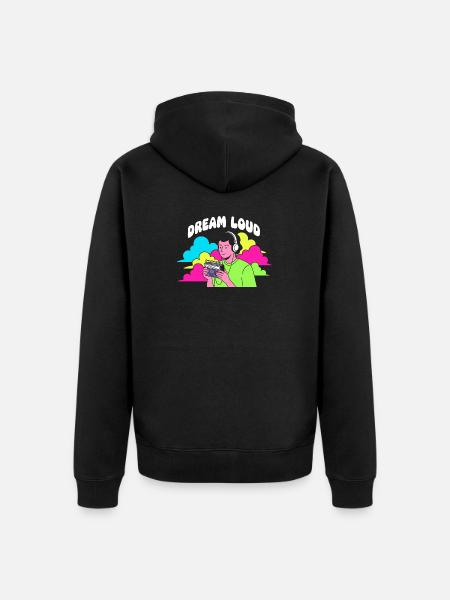 Dream Loud Neon Vibes - Unisex Premium Organic Zip Hoodie - black