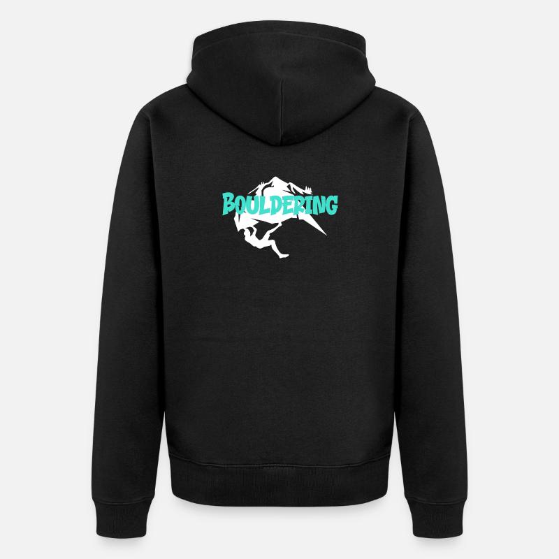 Boulder Bouldern Bouldering - Unisex Premium Bio Zip Hoodie - Schwarz