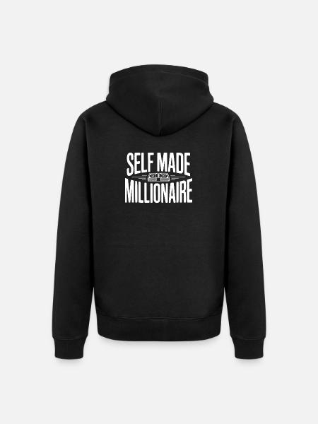 Self Made Millionaire - Unisex Premium Organic Zip Hoodie - black