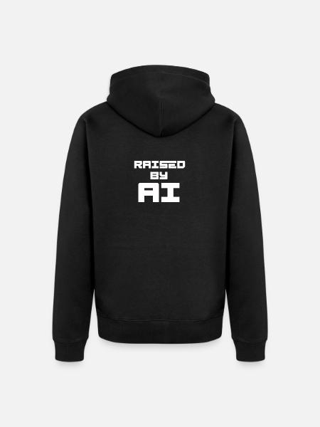 RAISED BY AI - Unisex Premium Organic Zip Hoodie - black