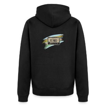 Cassettes Vibe Pinceaux néon - Veste à capuche bio Premium Unisexe - noir - Dos - Nico (187cm)