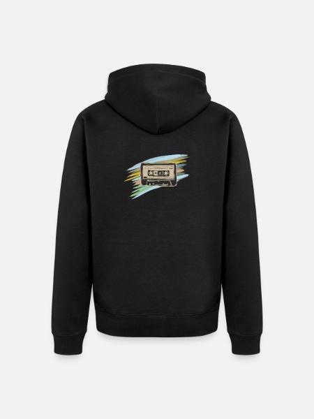 Cassettes Vibe Neon Brushes - Unisex Premium Organic Zip Hoodie - black