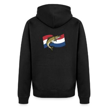 Pêche au brochet Pays-Bas - Veste à capuche bio Premium Unisexe - noir - Dos - Nico (187cm)