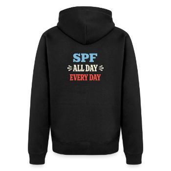 Spf Culture Identity Skin Care Humor - Unisex Premium Organic Zip Hoodie - black - Back - Nico (187cm)