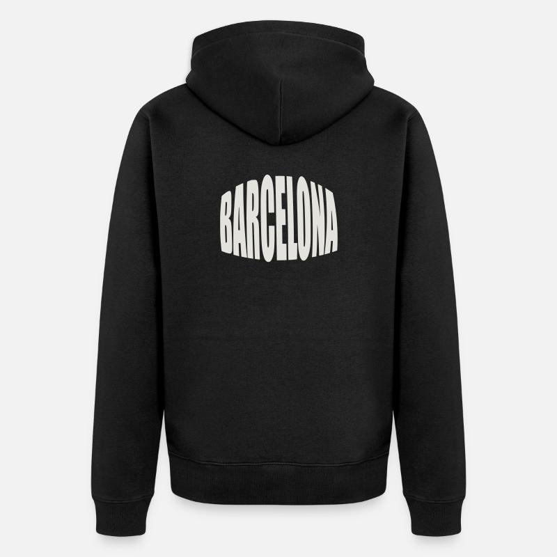 Logo Grand du Barcelone - Veste à capuche bio Premium Unisexe - noir