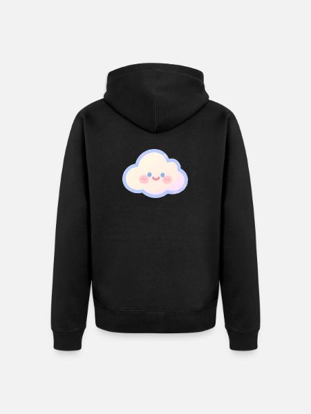 Pastel Cloud Cuddly Charm Kids Cloud - Unisex Premium Organic Zip Hoodie - black