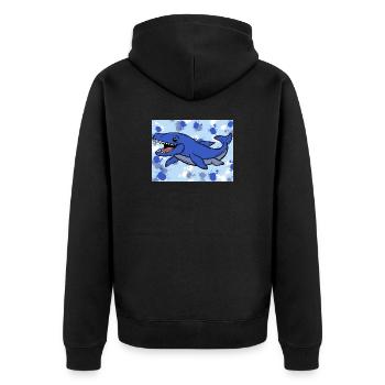 Mosasaurus Dino - Unisex Premium Organic Zip Hoodie - black - Back - Nico (187cm)