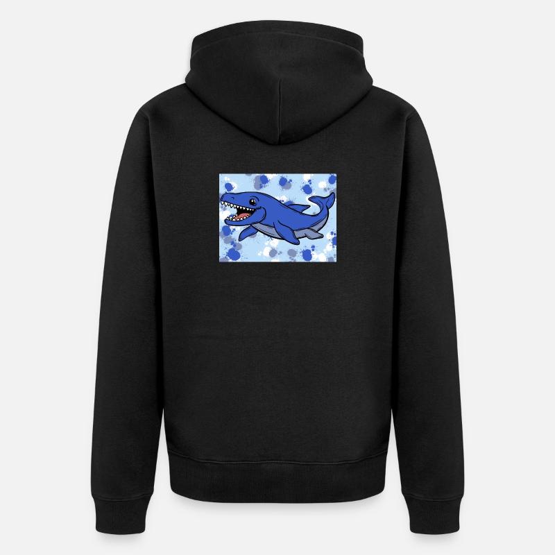 Mosasaurus Dino - Unisex Premium Bio Zip Hoodie - Schwarz