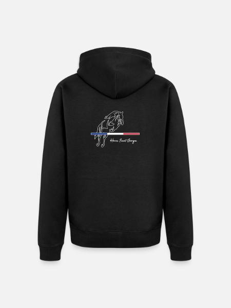 HSGsansfond2 - Unisex Premium Organic Zip Hoodie - black