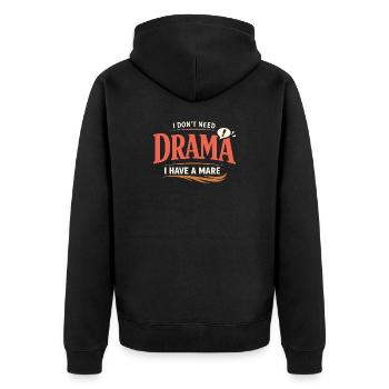 Pferdestimmung Humor Erfahrener Pferdebesitzer - Unisex Premium Bio Zip Hoodie - Schwarz - Hinten - Nico (187cm)