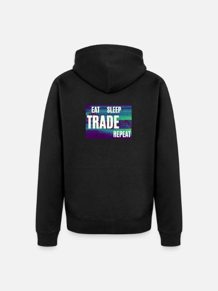 Eat Sleep Trade Repeat - Unisex Premium Organic Zip Hoodie - black