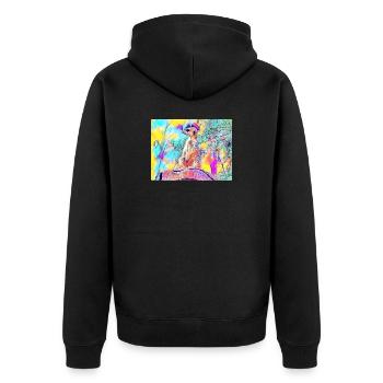 Colorful Meerkat Colors - Unisex Premium Organic Zip Hoodie - black - Back - Nico (187cm)