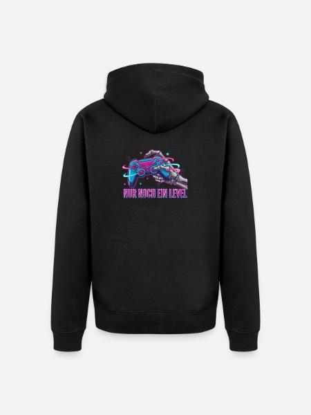 Nur_noch_ein_Level - Unisex Premium Bio Zip Hoodie - Schwarz