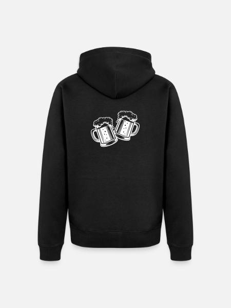Bierglas Bier Anstossen - Unisex Premium Bio Zip Hoodie - Schwarz