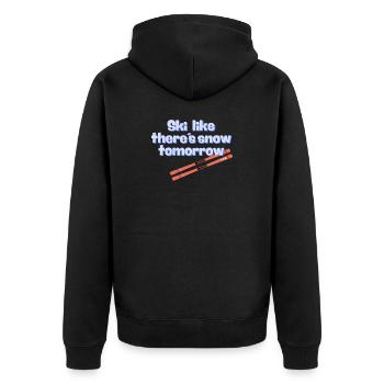 Ski wie es morgen Schnee gibt - Unisex Premium Bio Zip Hoodie - Schwarz - Hinten - Nico (187cm)