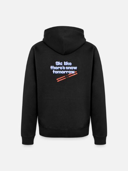 Ski wie es morgen Schnee gibt - Unisex Premium Bio Zip Hoodie - Schwarz