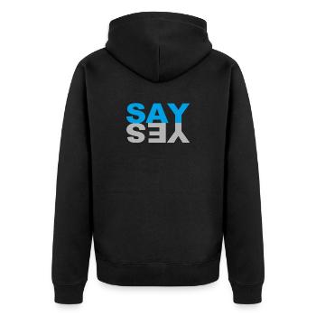 Say Yes - Veste à capuche bio Premium Unisexe - noir - Dos - Nico (187cm)