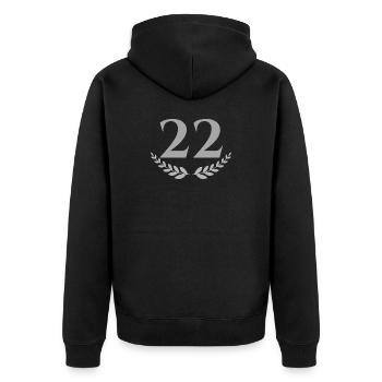 22 - Unisex Premium Organic Zip Hoodie - black - Back - Nico (187cm)