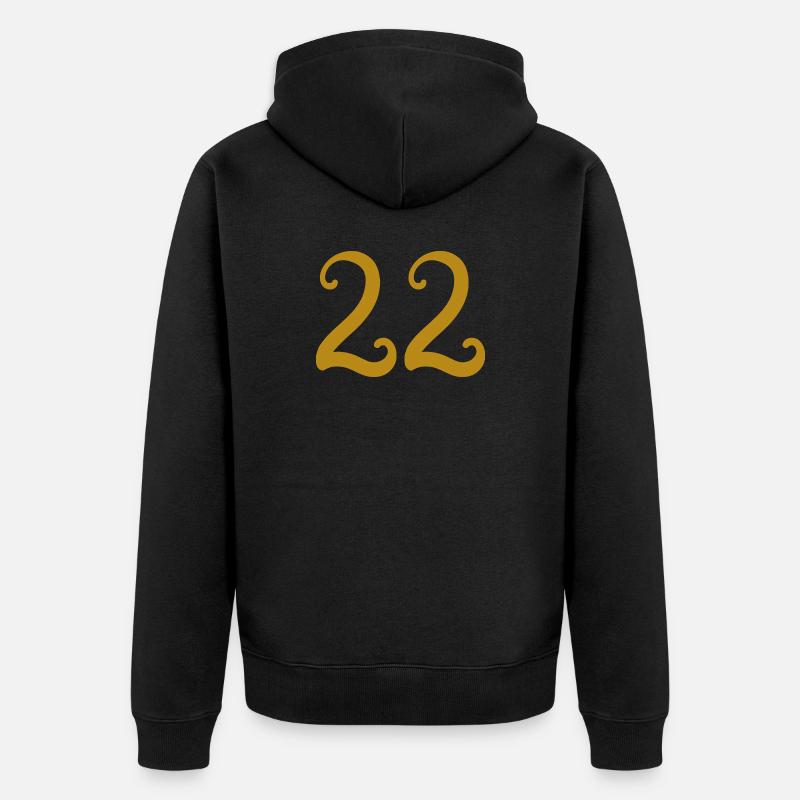 22 - Unisex Premium Bio Zip Hoodie - Schwarz