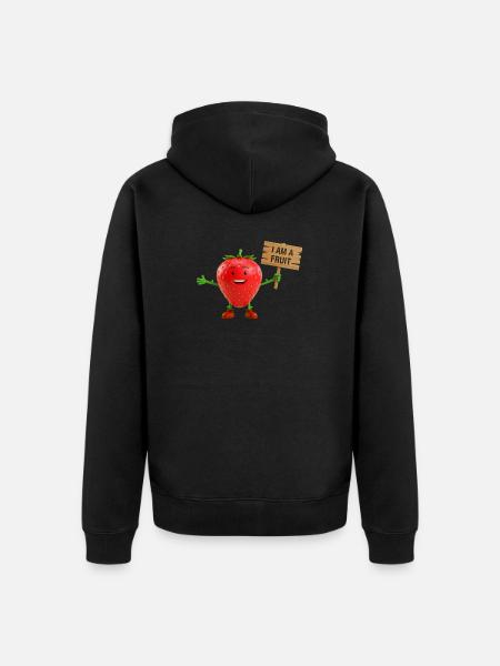 Fraise avec un panneau - Veste à capuche bio Premium Unisexe - noir