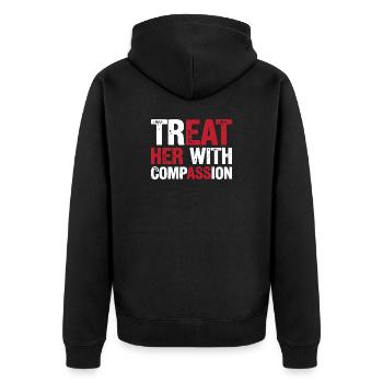 Traitez-la avec compassion - Veste à capuche bio Premium Unisexe - noir - Dos - Nico (187cm)