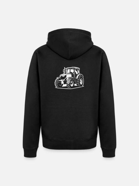 Traktor / Trecker / Schlepper (Differenzbild) - Unisex Premium Bio Zip Hoodie - Schwarz