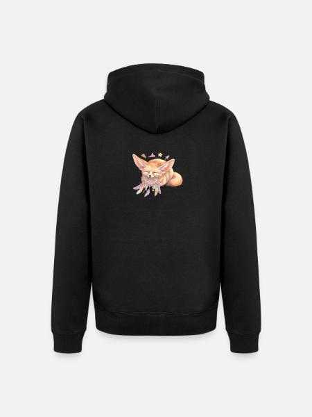 Dreamer fox with a dream catcher - Unisex Premium Organic Zip Hoodie - black