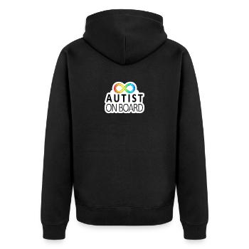 Autiste à bord : autocollants sur la neurodiversité - Veste à capuche bio Premium Unisexe - noir - Dos - Nico (187cm)