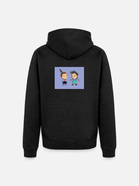 an entertaining anime-style conversation - Unisex Premium Organic Zip Hoodie - black