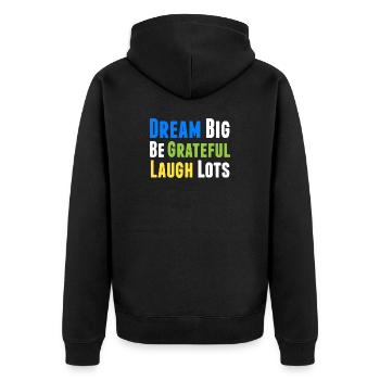 Pensée positive Motivation inspirante - Veste à capuche bio Premium Unisexe - noir - Dos - Nico (187cm)