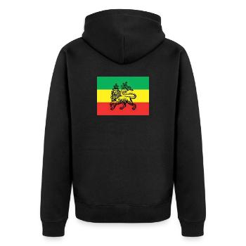 Haile Selassie I Jah Rastafari Rasta Reggae Racines - Veste à capuche bio Premium Unisexe - noir - Dos - Nico (187cm)