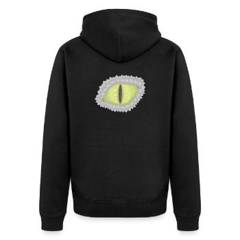 Drachenauge - Unisex Premium Bio Zip Hoodie - Schwarz - Hinten - Nico (187cm)
