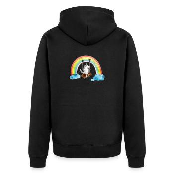 Arc-en-ciel de licorne - Veste à capuche bio Premium Unisexe - noir - Dos - Nico (187cm)