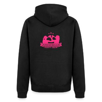 Junggesellin Party Crew - Unisex Premium Bio Zip Hoodie - Schwarz - Hinten - Nico (187cm)