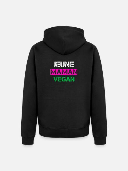 Jeune Maman Vegan - Veste à capuche bio Premium Unisexe - noir