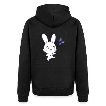 Häschen Design - Unisex Premium Bio Zip Hoodie - Schwarz - Hinten - Nico (187cm)