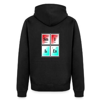 Smiles | Periodic Table of Elements - Unisex Premium Organic Zip Hoodie - black - Back - Nico (187cm)