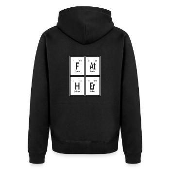 Father | Periodic Table of Elements - Unisex Premium Organic Zip Hoodie - black - Back - Nico (187cm)